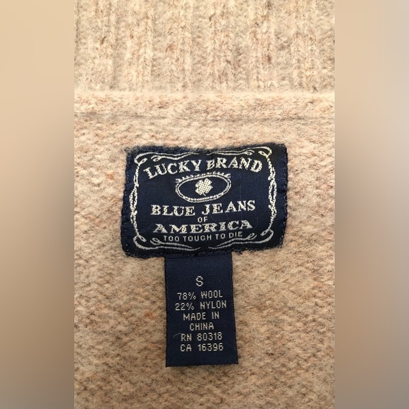 Lucky Brand Wool Blend Full Zip Southwestern Sweater Jacket Small - Picture 7 of 16